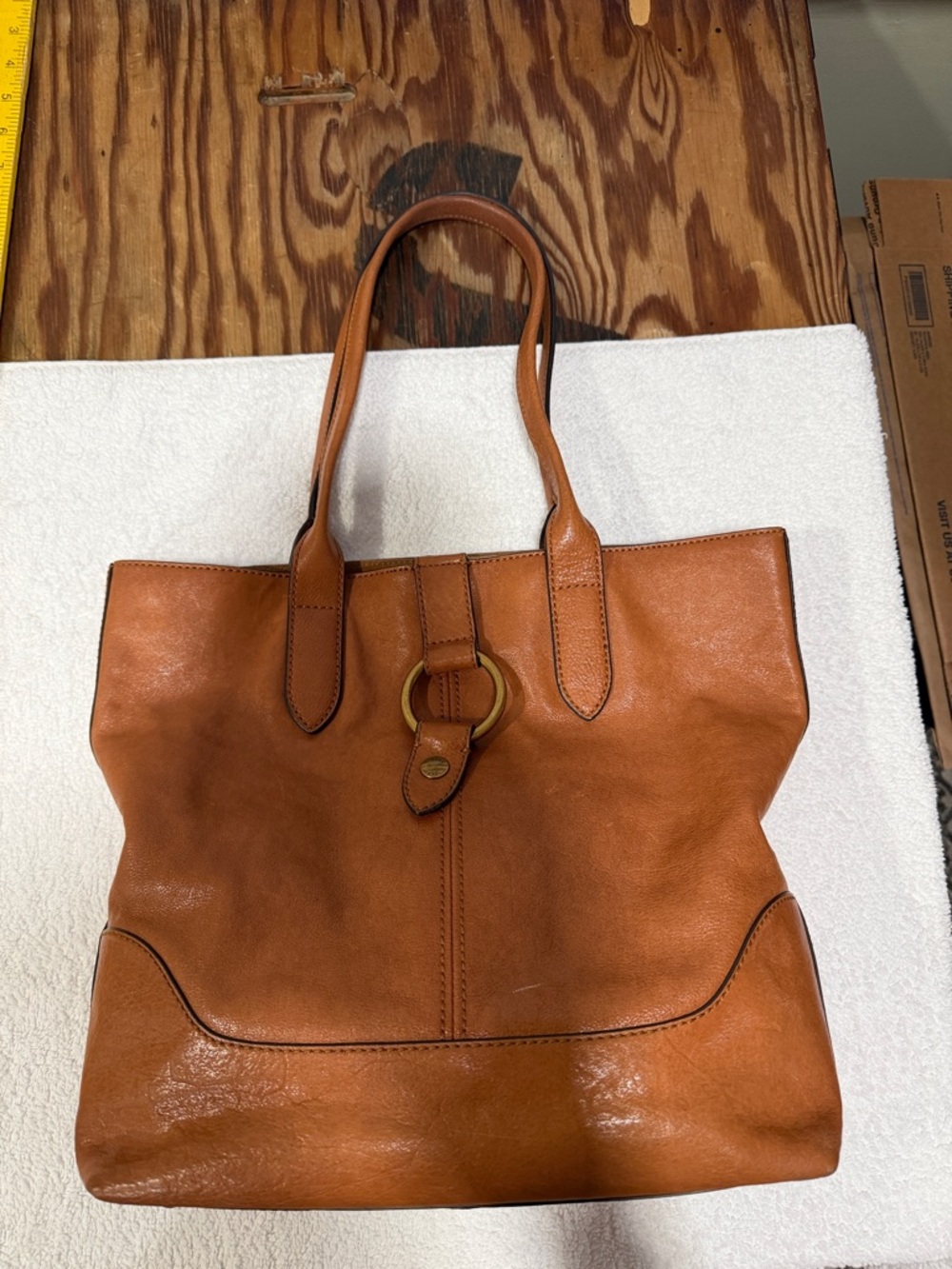 Frye ring tote leather bag